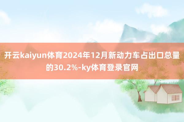 开云kaiyun体育2024年12月新动力车占出口总量的30.2%-ky体育登录官网